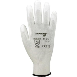 PU cut protection gloves partially coated white, EN388 Cat. II, level 3