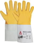 Welding gloves, Kevlar seams Size 10, goat nappa leather grey/yellow Mexico-Z-Super