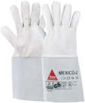 Welding gloves, wing thumb goat nappa leather grey Mexico-Z