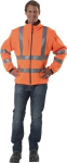 Softshell-Warnjacke leuchtorange-schwarz EN20471
