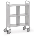 Office trolley, 4 compartments Loading surface 720 350 grey Fetra