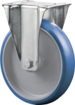 Bokwiel met polyurethaan wiel Rollager Ø 80 H plaat 104x80 blauw, KS velg Draagvermogen 125 kg