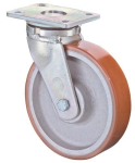 Castor Polyurethane ball bearing Ø H plate 138x110 Cast wheel rim, load capacity kg