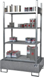 Shelf for small containers, basic shelf WxDxH 1000x600x2000 mm Drip tray, 4 grating shelves
