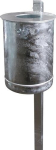 Afvalbak met rechthoekige standaard 35 l, HxØ 420x340 ongeperforeerd