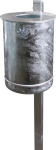 Afvalbak met rechthoekige standaard 50 l, HxØ 460x380 ongeperforeerd
