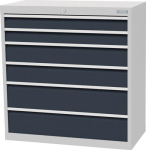 Schubladenschrank Vollauszug HxBxT 1019x980x500, Schubladen lichtgrau/anthrazitgrau