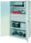 Zware kast HxBxD 1950x1000x600 2 laden. 3 legplanken max kg, lichtgrijs/lichtgrijs