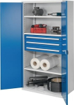 Zware kast HxBxD 1950x1000x600 3 laden. legplanken max kg,lichtgrijs/gentiaanblauw lichtgrijs/gentiaanblauw