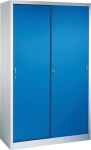 Sliding door wardrobe HxWxD 1950x1200x500, 4 shelves light grey
