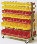 Mobile shelving with storage bins HxWxD reseda green