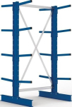 Kragarmregal Grundregal doppelseitig HxLxArm-L, RAL 5010 Meta Multistrong Light 8 Arme/Ständer