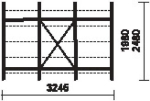 Cantilever rack, one-sided, 4 uprights HxWxD Load capacity up to kg