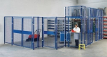 Muurelement H2200xB280 mm blauw voor scheidingswandsysteem van gaas H2200xB280mm blauw Maaswijdte 40x40mm