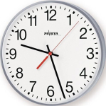 Wanduhr Batteriebetrieb 1,5V Ziffernblatt weiß m. Zahlen Ø Metallgehäuse silbermetallic