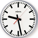 Wanduhr Batteriebetrieb 1,5V Ziffernblatt weiß m. Balken Ø Metallgehäuse silbermetallic