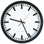 Wanduhr Batteriebetrieb 1,5V Funkuhrwerk Ziffernblatt weiß Balken Ø schwarz