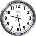Wanduhr Batteriebetrieb 1,5V Ziffernblatt weiß m. Zahlen Ø 500 Alu.-Gehäuse matt