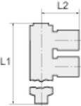 Distributor plug-in connection 5 Blue series, KU- nickel-plated brass