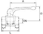 Kugelhahn, Pressmessing, Aluhebel IG/IG 1/4", DN8, PN40, BL 39 mm leichte Ausführung, voller Durchgang