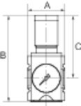 Drukregelaar Futura-serie IG bar, incl. manometer, max. 16 bar