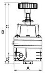 Precision pressure regulator IG 1/4", 450l/min, 0.05-2 bar Without pressure gauge