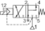 3/2 -5/2 richtingsbedieningsklep IG 1/4"-IG 1/8", DN6, Zwart geanodiseerd