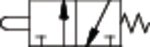 3/2-way miniature valve, push-button side connection, NC, 0.5-10 bar monostable, aluminium, disc