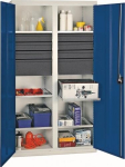 Werkzeugschrank, Trennwand 1800x1000x500, 8 Schubladen 6 Böden