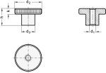 Knurled nut, high form DIN 466-M10 Burnished steel 5 high mould