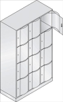 Fächerschrank 3 5 Abteile HxBxT, Sockel Stahlblech, Bitte Farbe angeben
