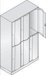Fächerschrank 3 2 Abteile HxBxT, Sockel Stahlblech, Bitte Farbe angeben