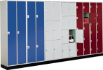 Fächerschrank 3 Abteile HxBxT 1950x920x500, Sockel Stahlblech