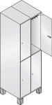 Garderobenschrank 2 Abteile HxBxT Füßen
