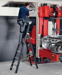 Stehleiter Alu 5 Sprossen Plattformhöhe m, Arbeitshöhe m Tragf. 250 kg, Zarges Megastep S