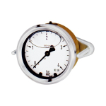 Glycerine manometer AG bar, max 60°C Messing, beugelmontage, achteraansluiting