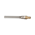 Plug-in nipple NW5 hose connection 6 Brass blank, nut, anti-kink spring