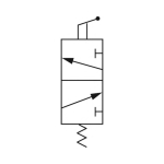 3/2-wegklep serie M3, korte hendel IG 0-10 bar, NC, monostabiel, handbediend, aluminiumlegering