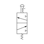 3/2-wegklep serie M3, paddestoelknop IG 0-10 bar, NC, Noodstop, handmatig bediend