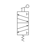 5/2-wegklep M5-serie, korte roterende hendel IG 0-10 bar, G1/8"