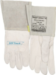 Schweißer-Handschuhe Kalbsnarbenleder L=350, EN 388/407/12477 Ausführung A/B