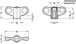 Flügelmutter mit Gewinde-Sackloch GN 634-70-M10-E-DRT Elesa 223411-C6