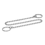Kogelketting met 2 sleutelhangers GN roestvast staal