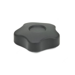 Star grip with square socket GN 5331-74-V10-B Elesa, PA black, cover cap