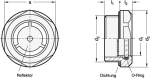 Ölschauglas ohne Reflektor GN 743.1-11-M16X1,5-B Alu, ESG-Glas, FPM, 180°C
