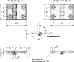 Screw-on hinge GN 237-NI-120-60-A-GS Stainless steel matt blasted