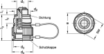 Oil drain valve GN 880-M24X1,5-MS-K Brass, with protective cap and chain