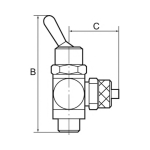 3/2-weg tuimelklep AG IG 8 max bar Messing, snelkoppeling