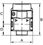 3/2-Wege Kugelhahn Serie multifix-mini IG 1800l/min Entlüftungsbohr. Knebelgriff, abschließbar, 90° drehbar