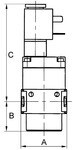 3/2-way switching valve multifix mini IG 1/4", 2000 l/min min. 2 bar, max. 10 bar